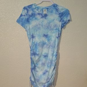 PINK scrunch tie-dye dress